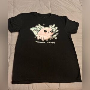 Hot Topic, Medium, Black with Axolotl and words